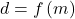 d=f\left(m\right)