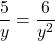 \displaystyle\frac{5}{y} = −\frac{6}{y^{2}}