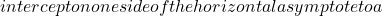 intercept on one side of the horizontal asymptote to a