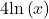 4\text{ln}\left(x\right)