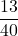 \displaystyle−\frac{13}{40}