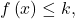 f\left(x\right) \le k,