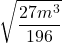 Rendered by QuickLaTeX.com \displaystyle \sqrt{\frac{27m^3}{196}}