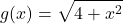 \displaystyle g(x) = \sqrt{4 + x^2}