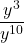\dfrac{{y }^{3}}{{y }^{10}}