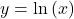 y=\text{ln}\left(x\right)