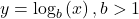 y={\text{log}}_{b}\left(x\right),b>1