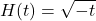\displaystyle H(t) = \sqrt{-t}