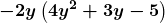 \displaystyle\boldsymbol{-2y\left(4y^2+3y-5\right)}