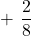 \displaystyle+\ \frac{2}{8}