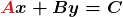 \boldsymbol{\textcolor{myred1}{A}x + \textcolor{myblue1}{B}y = \textcolor{mygreen1}{C}}