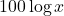 \displaystyle 100\log x