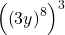 \left(\left(3y\right)^8\right)^3