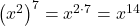 \left(x^{2}\right)^{7} = x^{2 \cdot 7} = x^{14}