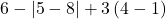 6-|5-8|+3\left(4-1\right)