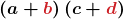 \displaystyle\boldsymbol{\left(a+\color{myred1}{b}\color{black}{\right)}\left(c+\color{myred1}{d}\color{black}{\right)}}