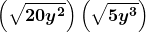 \boldsymbol{\displaystyle \left(\sqrt{20y^2}\right)\left(\sqrt{5y^3}\right)} 