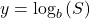 y={\text{log}}_{b}\left(S\right)
