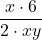 \displaystyle\frac{x\cdot 6}{2\cdot xy}
