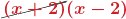 \boldsymbol{{\color{myred1}\Ccancel{(x + 2)}(x - 2)}}