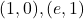 (1,0), (e,1)