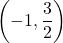 \displaystyle\left(-1, \frac{3}{2}\right)