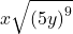 x\sqrt{{\left(5y\right)}^{9}}