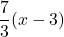 Rendered by QuickLaTeX.com \displaystyle\frac{7}{3}(x-3)