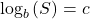 {\text{log}}_{b}\left(S\right)=c