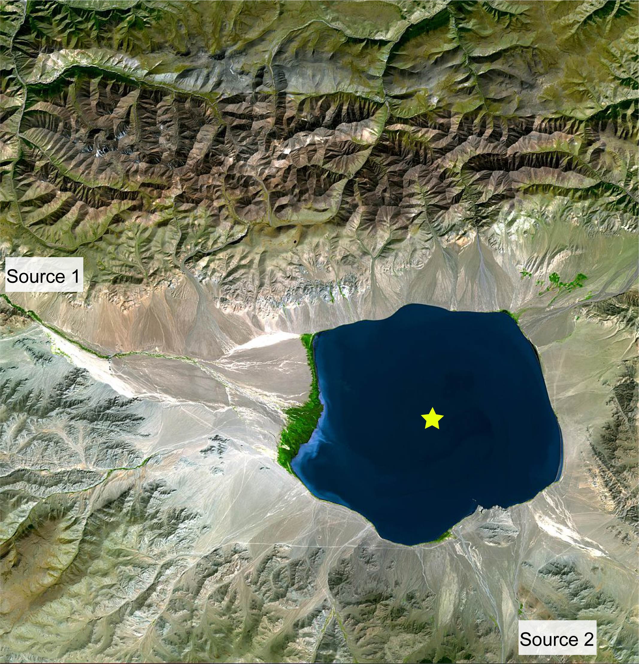 Google Earth image for exercise 3.8 showing where the sediment was collected.