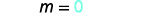 Identify the slope. m equals 0.