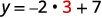 For example, if x = 3. y = negative 2 times 3 plus 7.