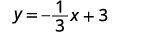 y= -1/3x + 3