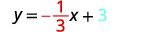 y=- 1/3x +3