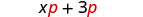 In the second row, the text in the left column says “We distributed the p to get”. The right column contains xp plus 3p. lus 10x plus 21.