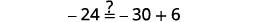 Image shows Is negative 24 equal to negative 39 plus 6.
