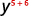 Image shows the base numbers are the same allowing us to use the product property and add the exponents. The expression is equal to y to the power of the quantity 5 plus 6
