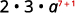 We can use the commutative property to multiply the 2 and 3 to get 6. Then we can use the product property and add the exponents of the variable factors. The product of a to the power of 7 and a to the power of 1 is a to the power of 8.
