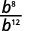 Simplify the expression b to the power of 8 divided by b to the power of 12. Since 12 is greater than 8, there are 4 more factors of b in the denominator.