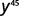 It simplifies to y to the power of 45.
