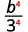 The result is b to the power of 4 divided by 3 to the power of 4. The fours are red.