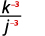The result is k to the power of negative 3 divided by j to the power of negative 3. The negative 3 is shown red.