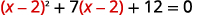 Prepare for the substitution by viewing x − 2 as a variable. These are marked in red in the previous equation