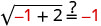 The figure then indicates, “Let x equals -1.” It then shows the variables in the original equation being replaced so that it reads the square root of (-1 plus 2) equals -1.