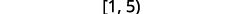 Write the solution in interval notation. It is 1 to 5 within a bracket and a parenthesis.