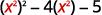 Rewrite the expression as the square of x squared minus 4 times x squared minus 5.