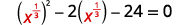 Rewrite x to the two-thirds power as the square of x to the one-third power to prepare for the substitution.