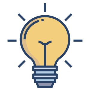 Linear color lightbulb icon