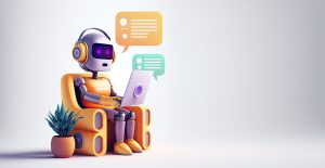 Ai Chatbots working and chatting in computer, Generative Ai