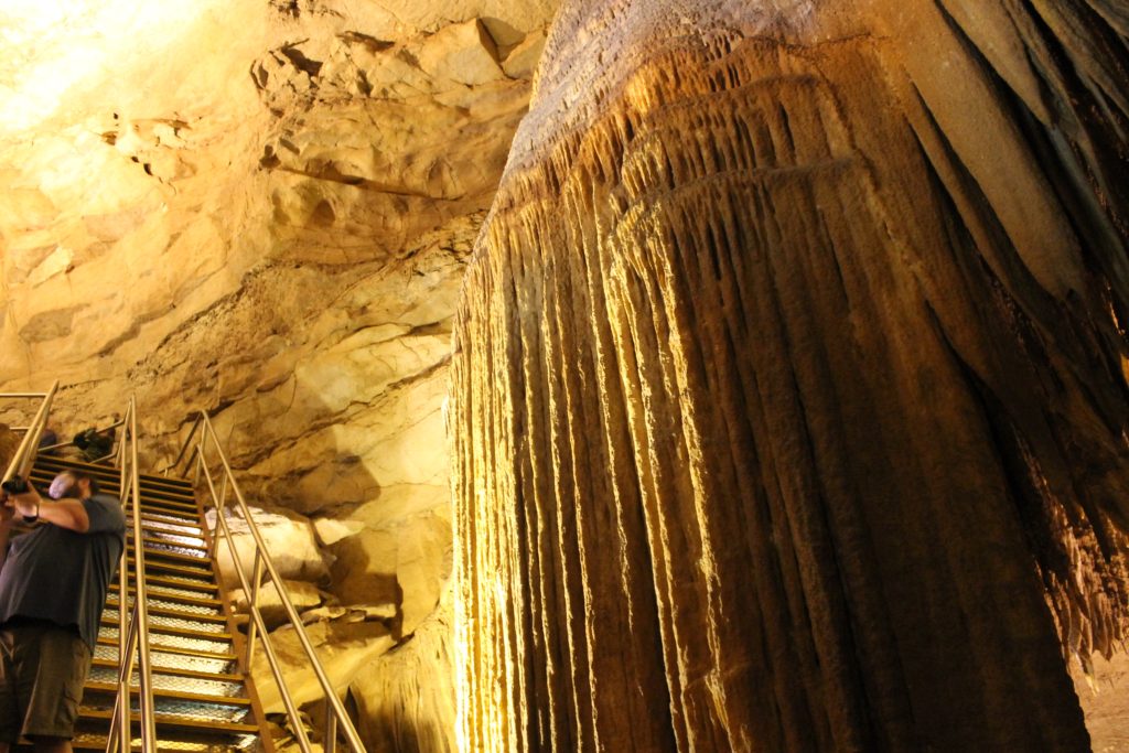 Cave formations in Mammoth Cave. More details in caption.